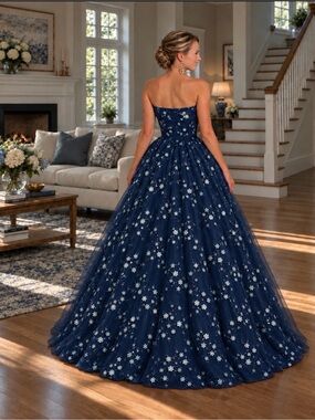 NWT Blondie Nites Strapless Ball Gown Sweetheart Neckline CORSET GLITTER TULLE!
